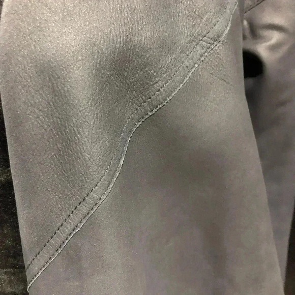 Bagatelle Genuine Leather,Waterfall Drape, Open front,butter soft,Navy Jacket - Picture 8 of 10